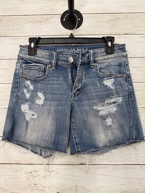 American Eagle Outfitters Light Blue Distressed Denim Cutoff Shorts